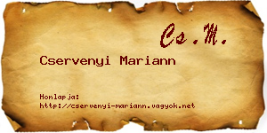Cservenyi Mariann névjegykártya