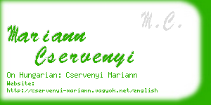 mariann cservenyi business card